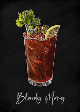Bloody Mary Cocktail Illustration