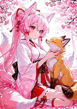 Anime Fox Girl with Fox