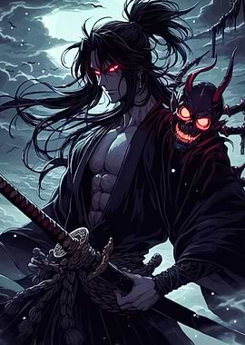 Dark Samurai with Demon Companion