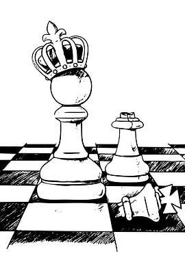 Chess King and Fallen Queen