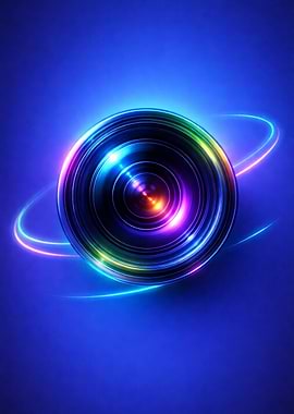 Abstract Glowing Orb with Rings