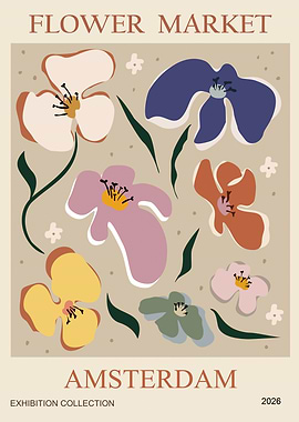 Abstract Floral Market Poster