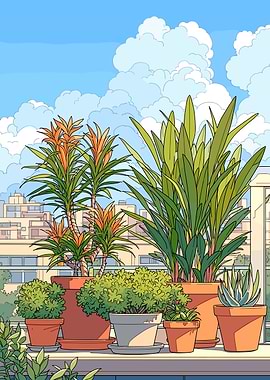 Balcony Garden with City View