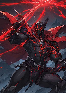 Dark Knight with Red Energy