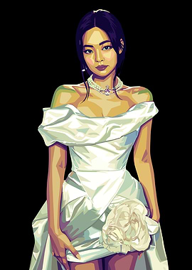 Jennie Kim in a White Dress