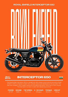 Royal Enfield Interceptor 650 Motorcycle Poster