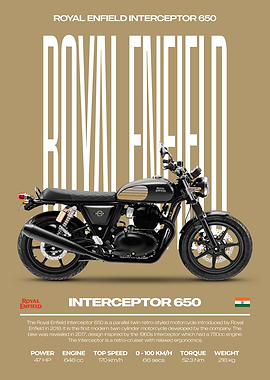 Royal Enfield Interceptor 650 Motorcycle Poster