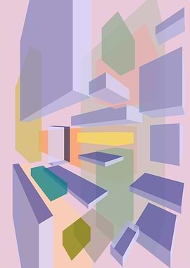Abstract Geometric Cityscape