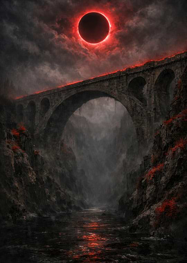 Dark Bridge Under Red Eclipse