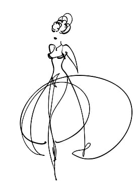 Fashion illustration of a woman in a gown