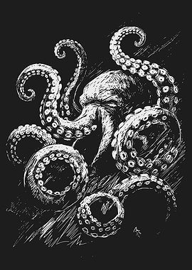 Monstrous Octopus Tentacles Illustration