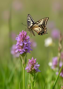 Butterfly on Purple Flower