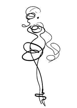 Abstract Line Art Fashion Figure