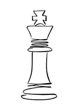 Minimalist Chess King Illustration
