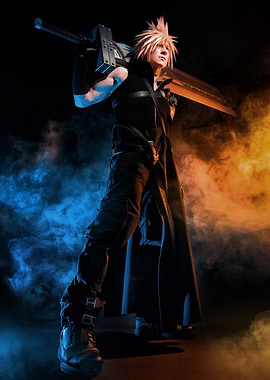 Cloud Strife Cosplay with Buster Sword