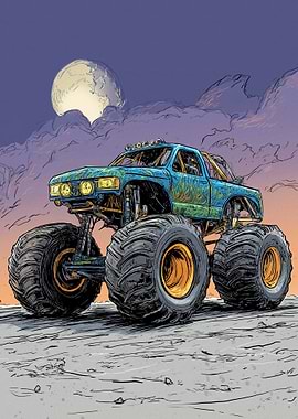 Monster Truck Under the Moon
