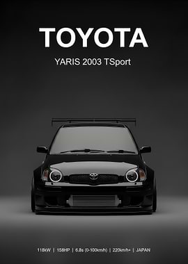 black sport Toyota Yaris T-Sport poster