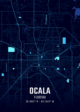Ocala Florida Midnight City Map