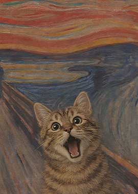 Cat Screaming in Munch's The Scream