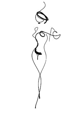 Abstract Line Art of a Woman
