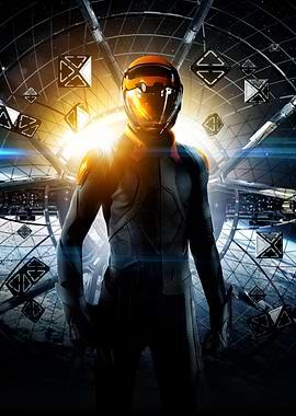 Astronaut in Futuristic Space Station