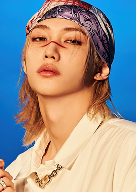 Fashion portrait with bandana and chain necklace felix