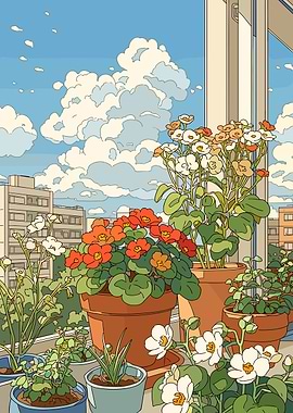Balcony Garden with City View