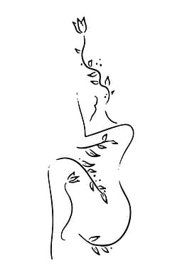 Minimalist floral body outline