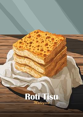 Roti Tisu Stacked on Cloth