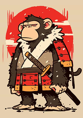 Samurai Monkey with Katana