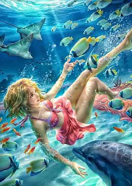 Tifany with marine life