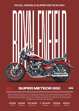 Royal Enfield Super Meteor 650 Motorcycle Poster