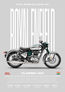 Royal Enfield Classic 350 Motorcycle Poster