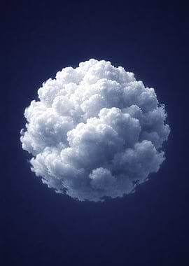 Fluffy Cloud Against Dark Sky