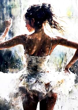 Ballerina in White Tutu