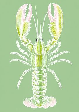 Green Lobster Illustration