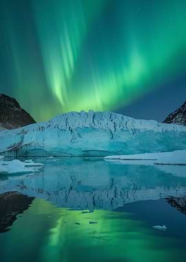 Aurora Borealis over Glacier Lagoon