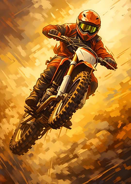 Motocross Rider in Action