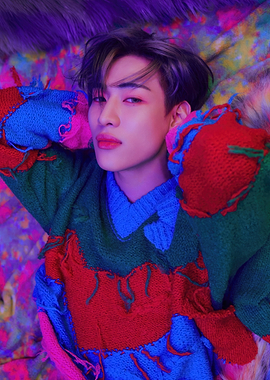 K-Pop Idol in Colorful Knitwear bambam