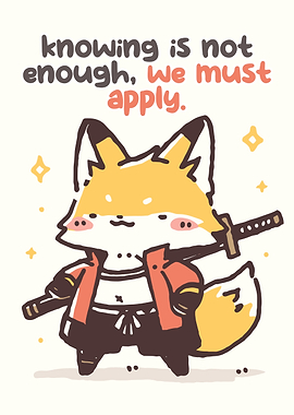 Cute Fox Warrior with Sword