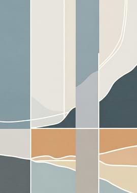 Abstract Geometric Landscape Art