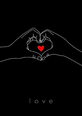 Hands forming a heart with a red heart inside