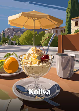 Dessert in Greece with Acropolis View