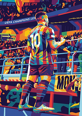 Soccer Player Lautaro Martinez in Pop Art Style