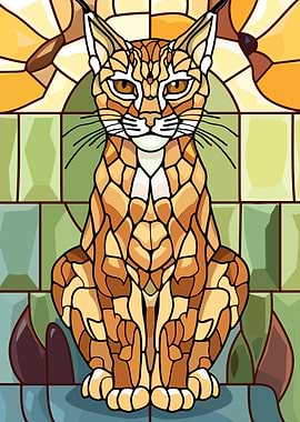 Stained Glass Lynx