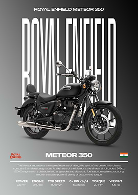 Royal Enfield Meteor 350 Motorcycle Poster