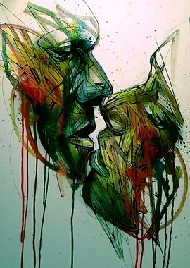 Abstract Kissing Faces