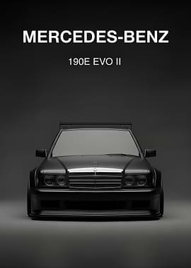 black sport Mercedes-Benz 190E EVO II poster