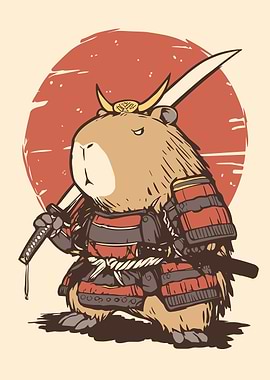Capybara Samurai Warrior