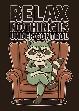 Raccoon Relaxing in Chair